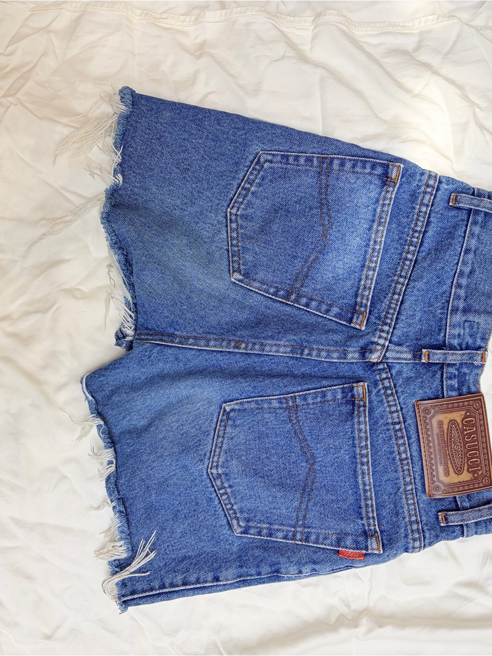 Italian Vintage Casucci High-Rise Blue Denim Cutoff Shorts - Picture 6 of 8